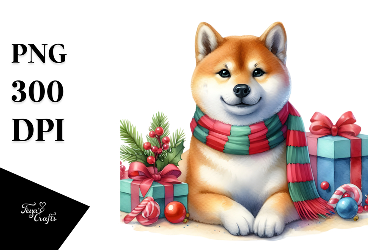 Colorful Baby Shiba Inu with Gifts, Transparent PNG