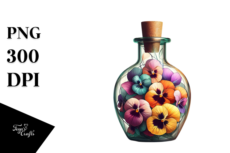 Abstract Bottle Pansy, 20 oz Tumbler