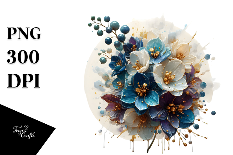 Abstract Glossy Delphinium Made of , PNG