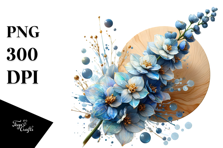 Abstract Glossy Delphinium Made of , PNG