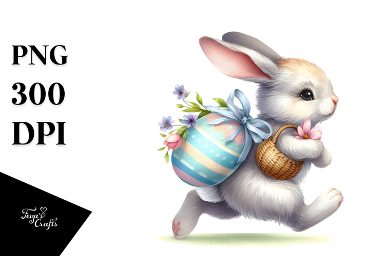 Creative Bunny with Easter Egg, PNG