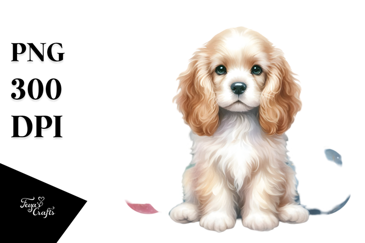 Pastel Cocker Spaniel with Christmas Decorations,
