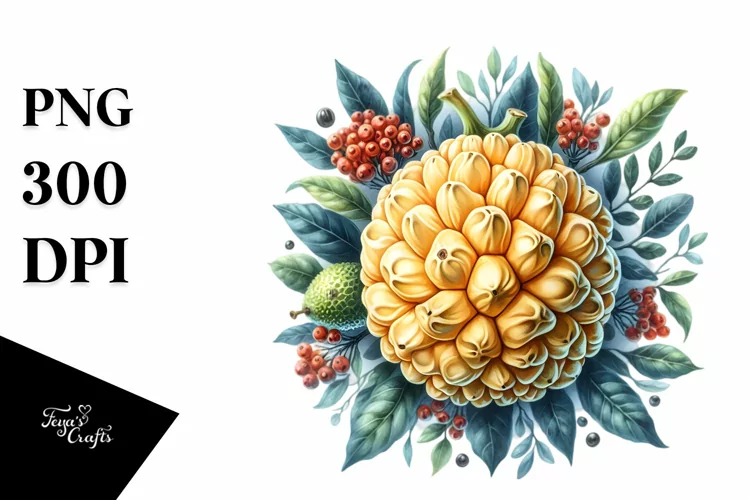 Tropical Jackfruit Illustration