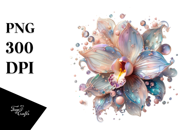 Pastel Orchid in with Metallics, Transparent PNG