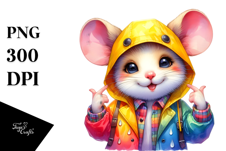 Cute Baby Mouse with Cool Haircut PNG