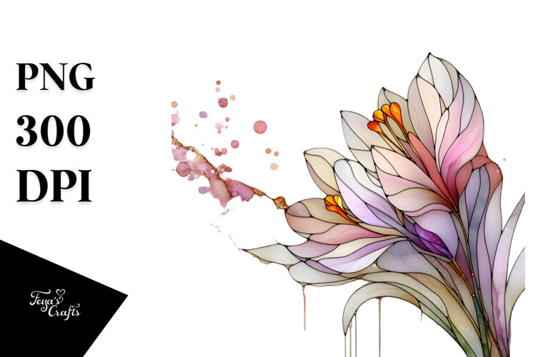 Abstract Stained Crocus, Transparent PNG example image 1