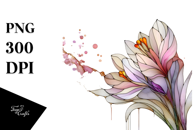 Abstract Stained Crocus, Transparent PNG