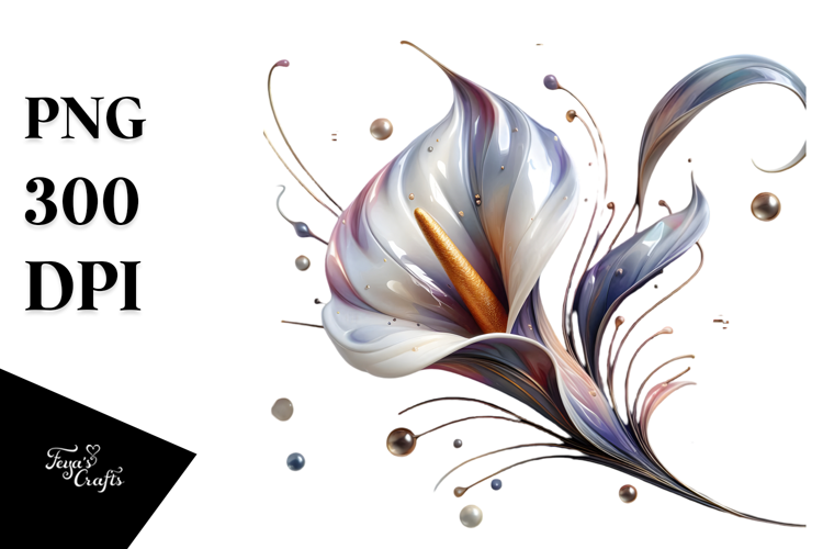 Glossy Calla Lily with Metalic Insertions PNG