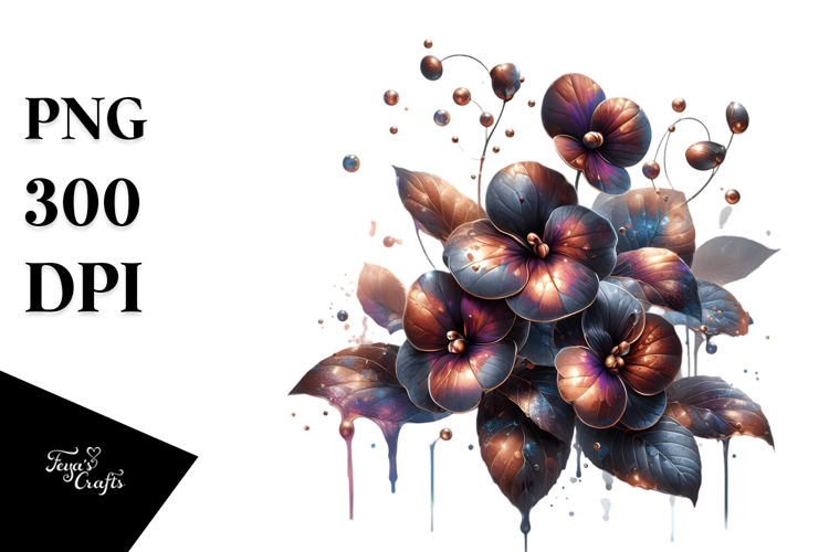 Shiny Impatiens with Metalic Insertions PNG