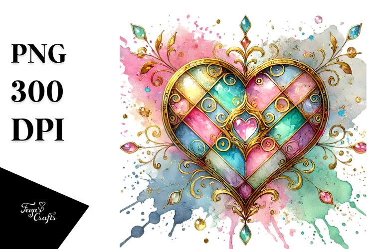 Colorful Heartglass, High-Res PNG example image 1