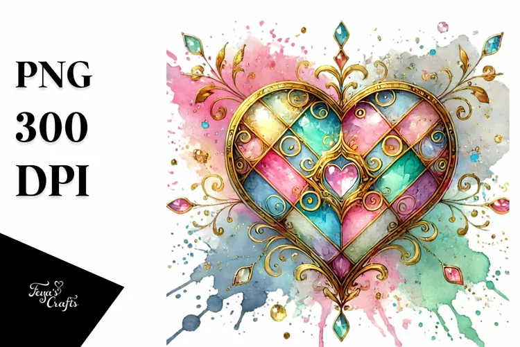 Colorful Heartglass, High-Res PNG