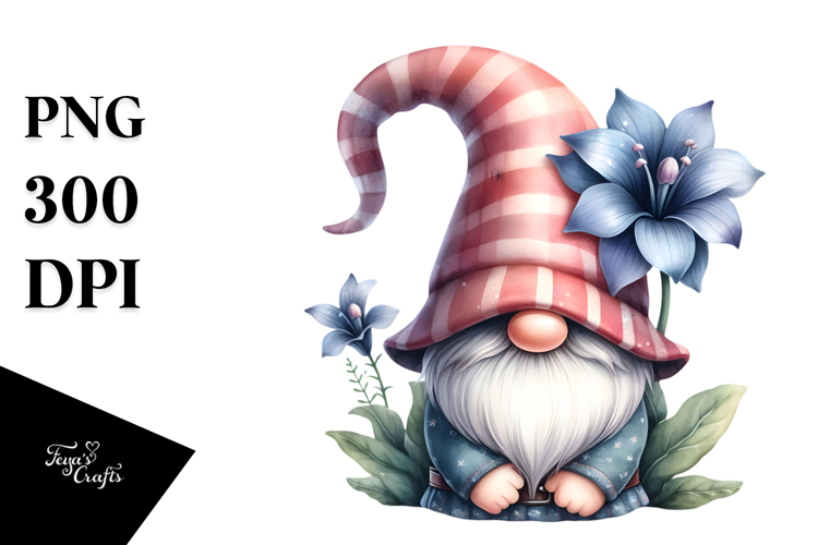 Gnome with Lobelia PNG
