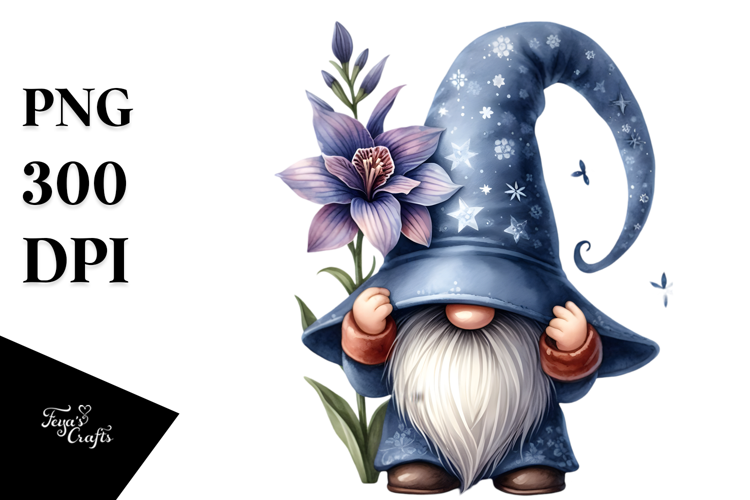 Gnome with Lobelia PNG