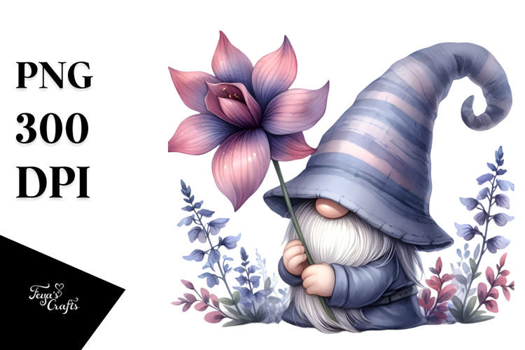 Gnome with Lobelia PNG