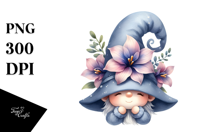Gnome with Lobelia PNG