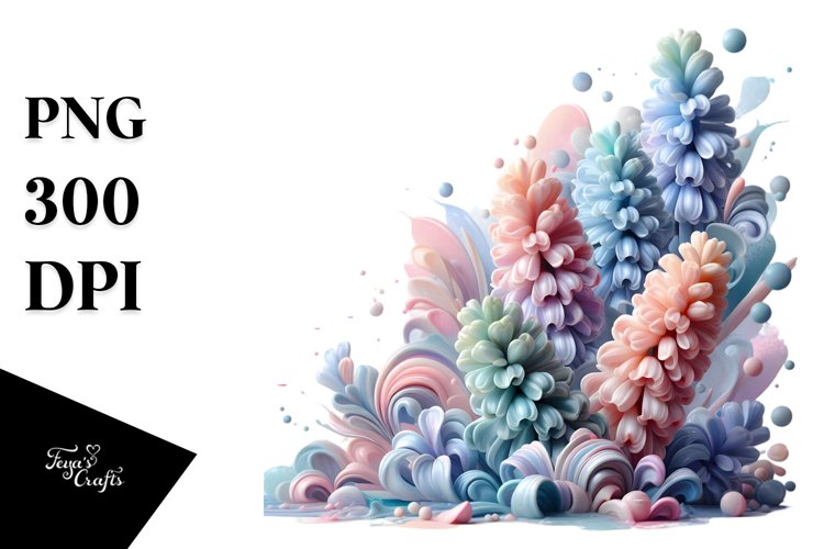 Glossy Hyacinth Watercolor Splash PNG