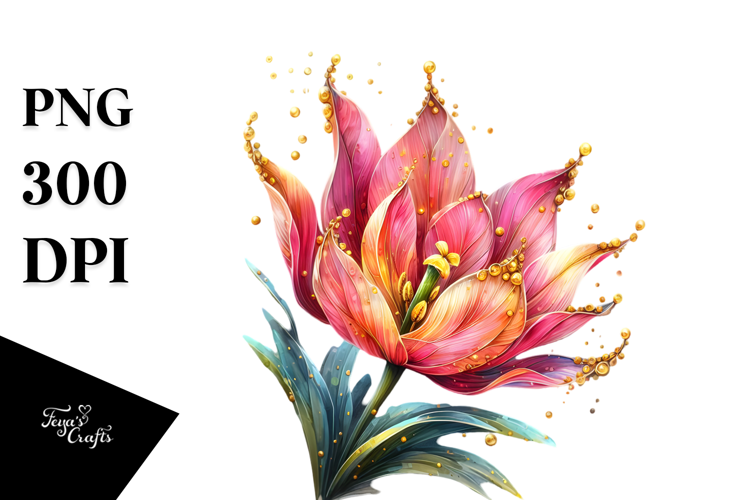 Tulip Watercolor Splash PNG