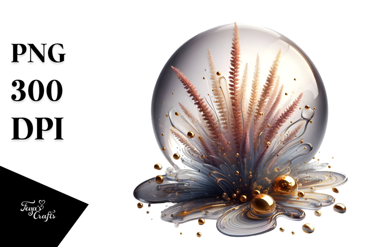 y Golden Watercolor Heather PNG