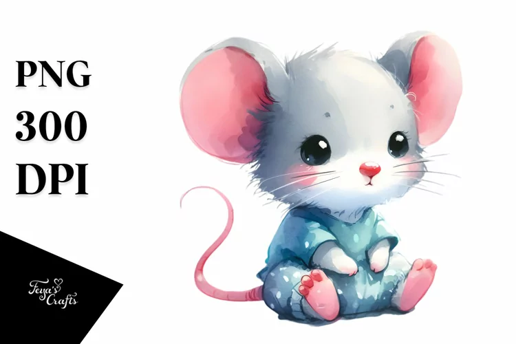 a Vibrant Baby Mouse inspired by PNG