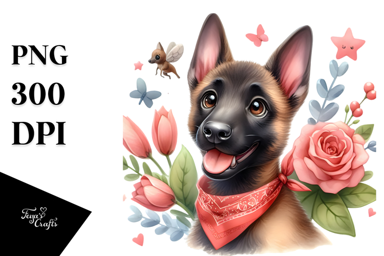 Cute Malinois Puppy, Creative PNG