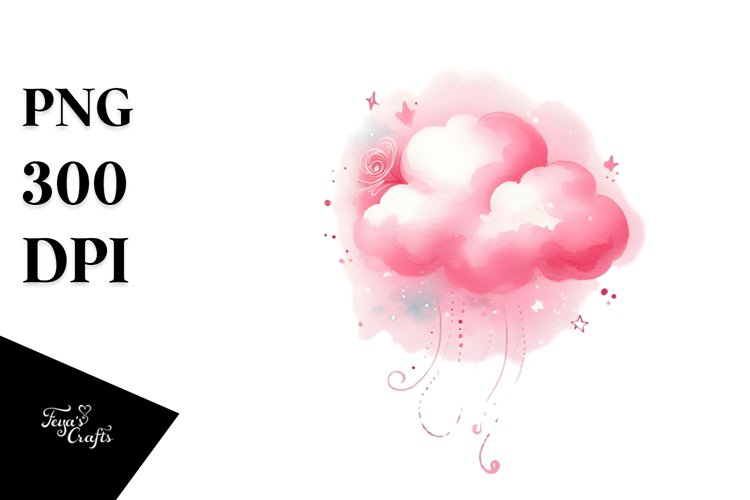 Colorful Whimsical Pinkish Cloud PNG