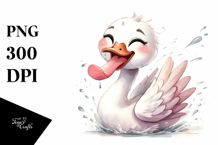 Washed Swan Watercolor Portrait