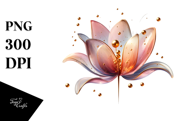Abstract Glossy Tulip Watercolor Splash PNG