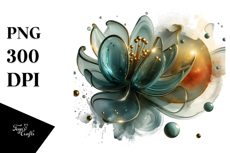 Abstract Glossy Tulip Watercolor Splash PNG