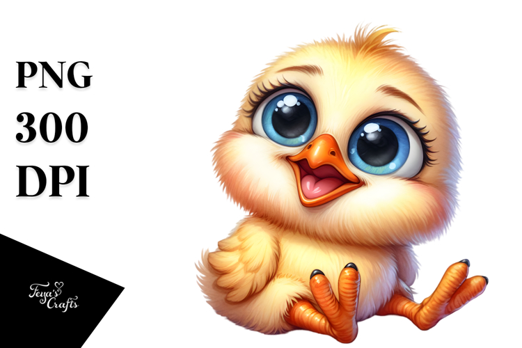 Funny Baby Chick Sitting Clipart