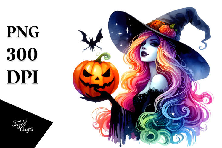 Witch Dressed for Halloween, Transparent PNG