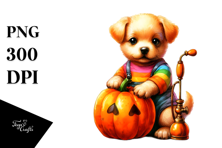 Simple Vibrant Drawing of Baby Dog | Sublimation | Clipart