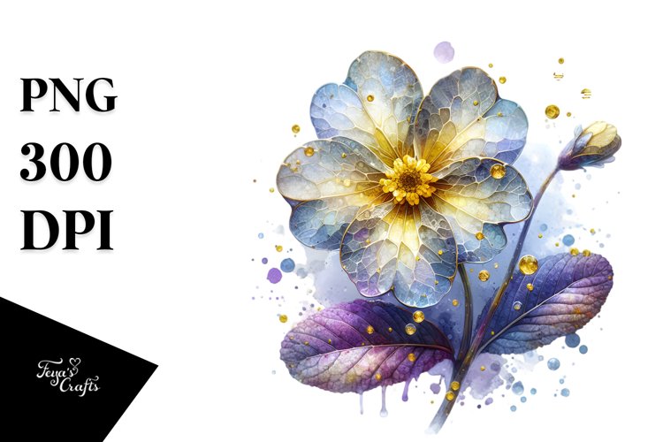 Detailed Primrose Watercolor Splash example image 1