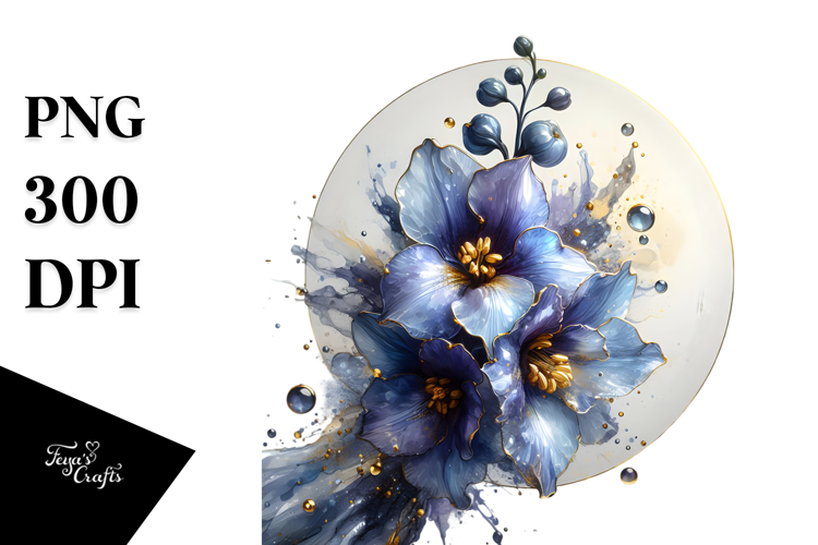 Abstract Delphinium PNG