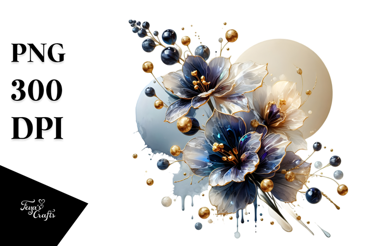 Abstract Glossy Delphinium PNG