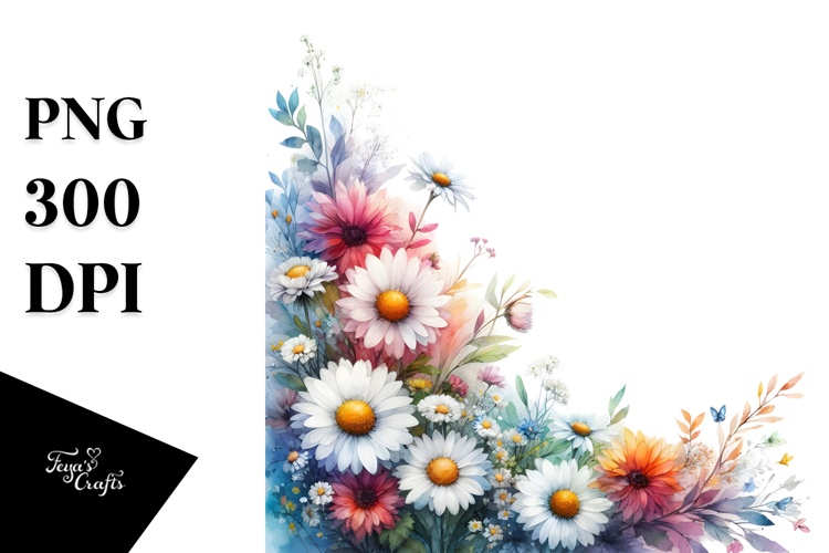 Colorful Horizontal Frame Daisy Sublimation