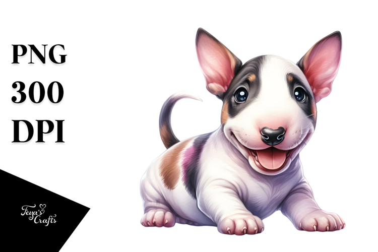 Baby Bull Terrier with Big Eyes PNG