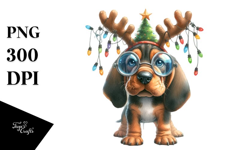 Expressive Baby Bloodhound with Crazy Haircut, Transparent