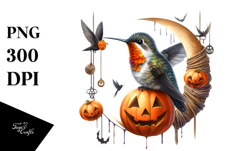 Hummingbird Dressed for Halloween, Transparent PNG
