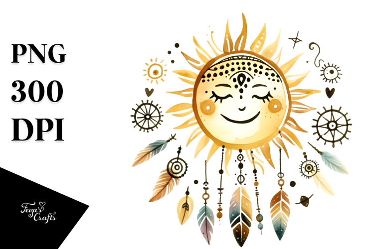 Boho Sun Clipart Image 12