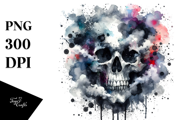 Grungy Skull Splashes PNG