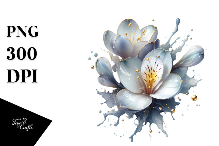 Abstract Glossy Freesia PNG example image 1