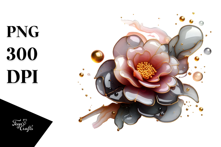 Abstract Glossy Camellia PNG