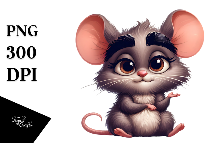 Ridiculously Cute Mouse with Side-Eye PNG