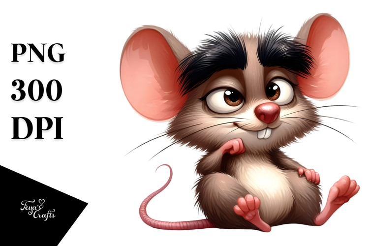 Ridiculously Cute Mouse with Side-Eye PNG