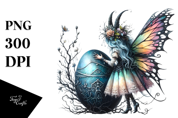 Gothic Fairy with Easter Egg PNG