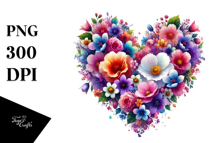 Floral Heart in Spring, PNG