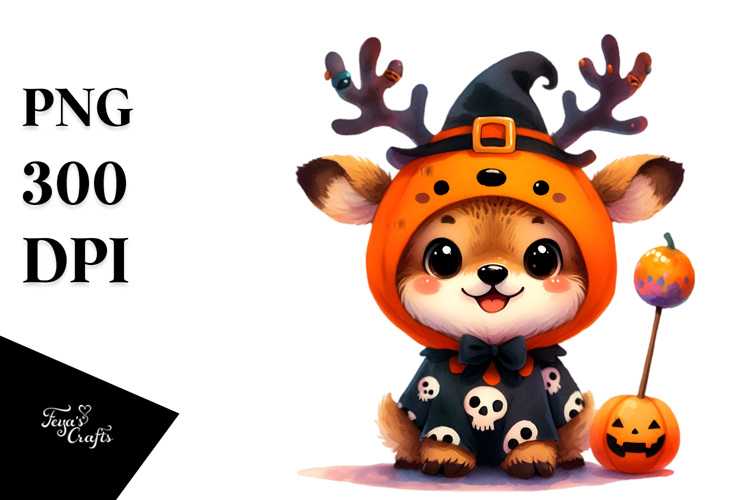 Cute Elk Dressed for Halloween