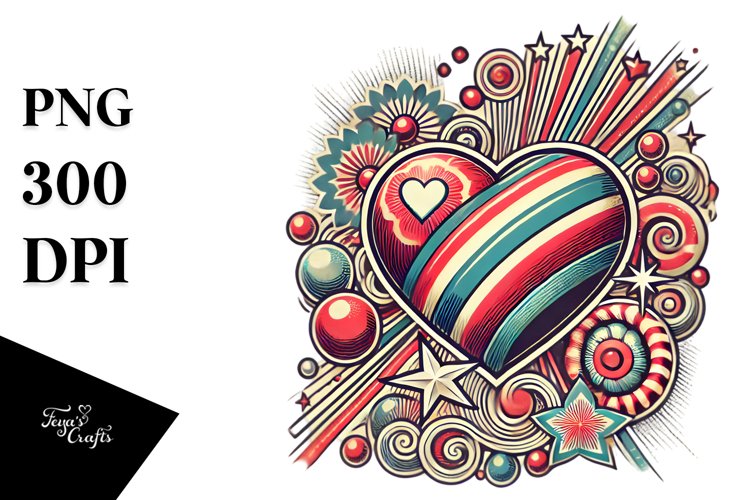 Retro Heart PNG