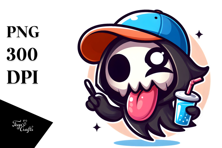 Cartoony Vector Art of Ridiculously Cute Reaper PNG example image 1