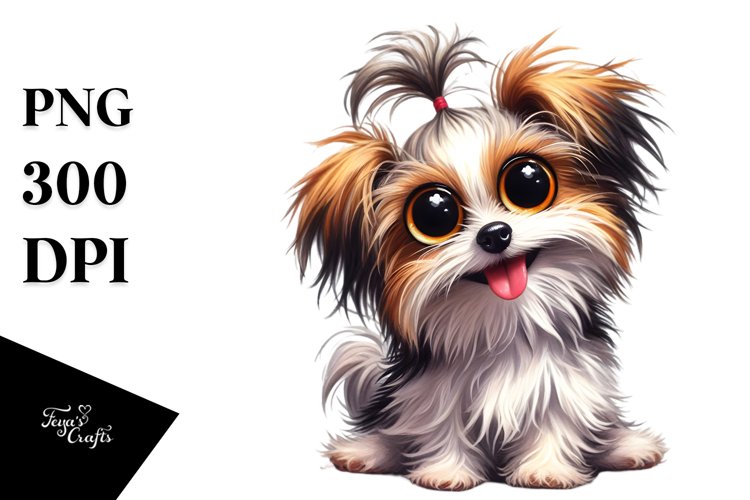 Enthusiastic Watercolor Havanese Sitting | Sublimation |